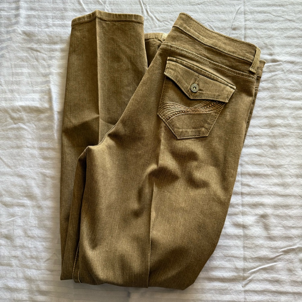 Gloria Vanderbilt Alana Bootcut Jeans Women’s Size 14 Tan Stretch Denim